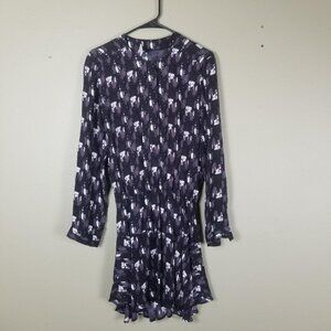 Karina Grimaldi REVOLVE Caro Patterned Mini Dress Size Small Purple Black Cream